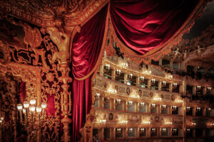 interior of teatro La Fenice in Venecia Italy