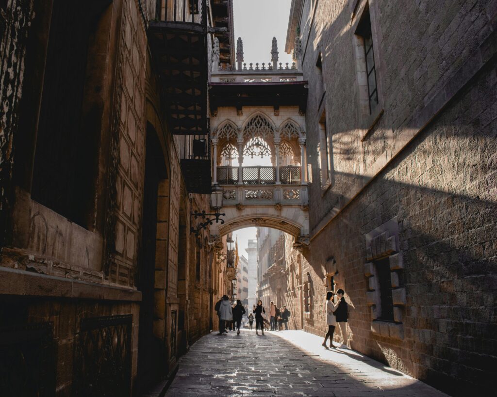 Historic streets of Barcelona Gothic Quarter